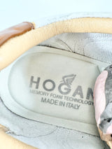 Hogan White & Cream Memory Foam Sneakers - EU35