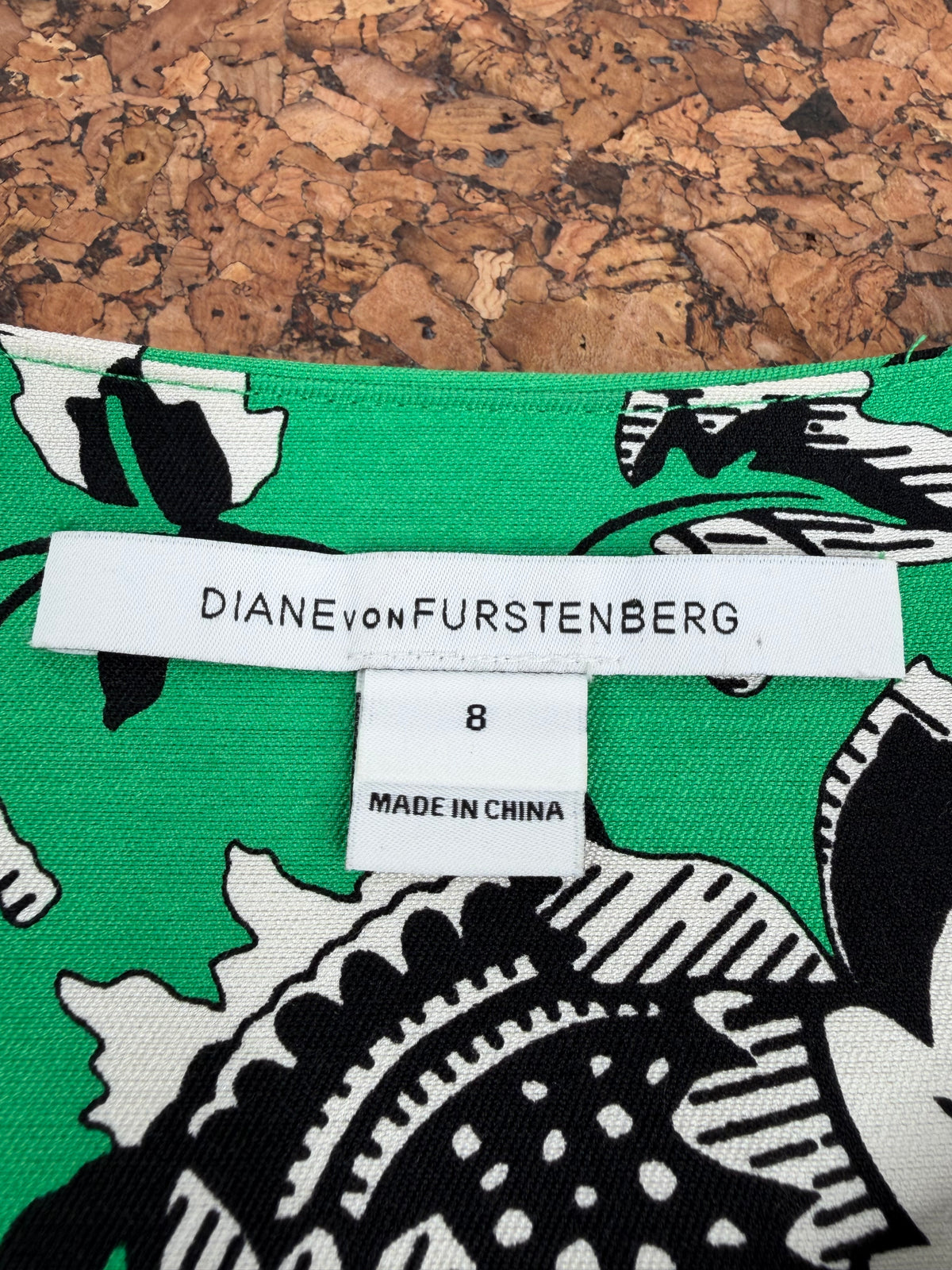 Diane von Furstenberg Green Floral Pattern 'Gabrielle' Wool & Silk Blend Jacket - AU8/10