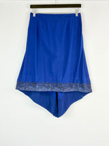 Akira Cobalt Embroidered Hem Midi Skirt - AU12