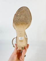 Bianca Buccheri Sanded Suede & Snake Embossed Leather Stilettos - EU37