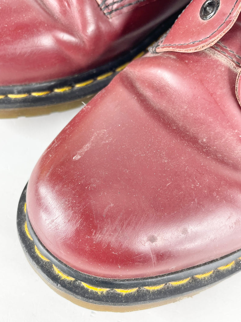 Dr. Martens Cherry Red Leather 1460 8-Eye Boots - EU45