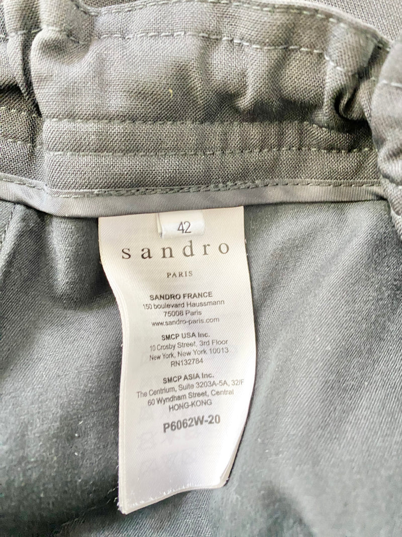 Sandro Black Wool Blend Slacks - AU10