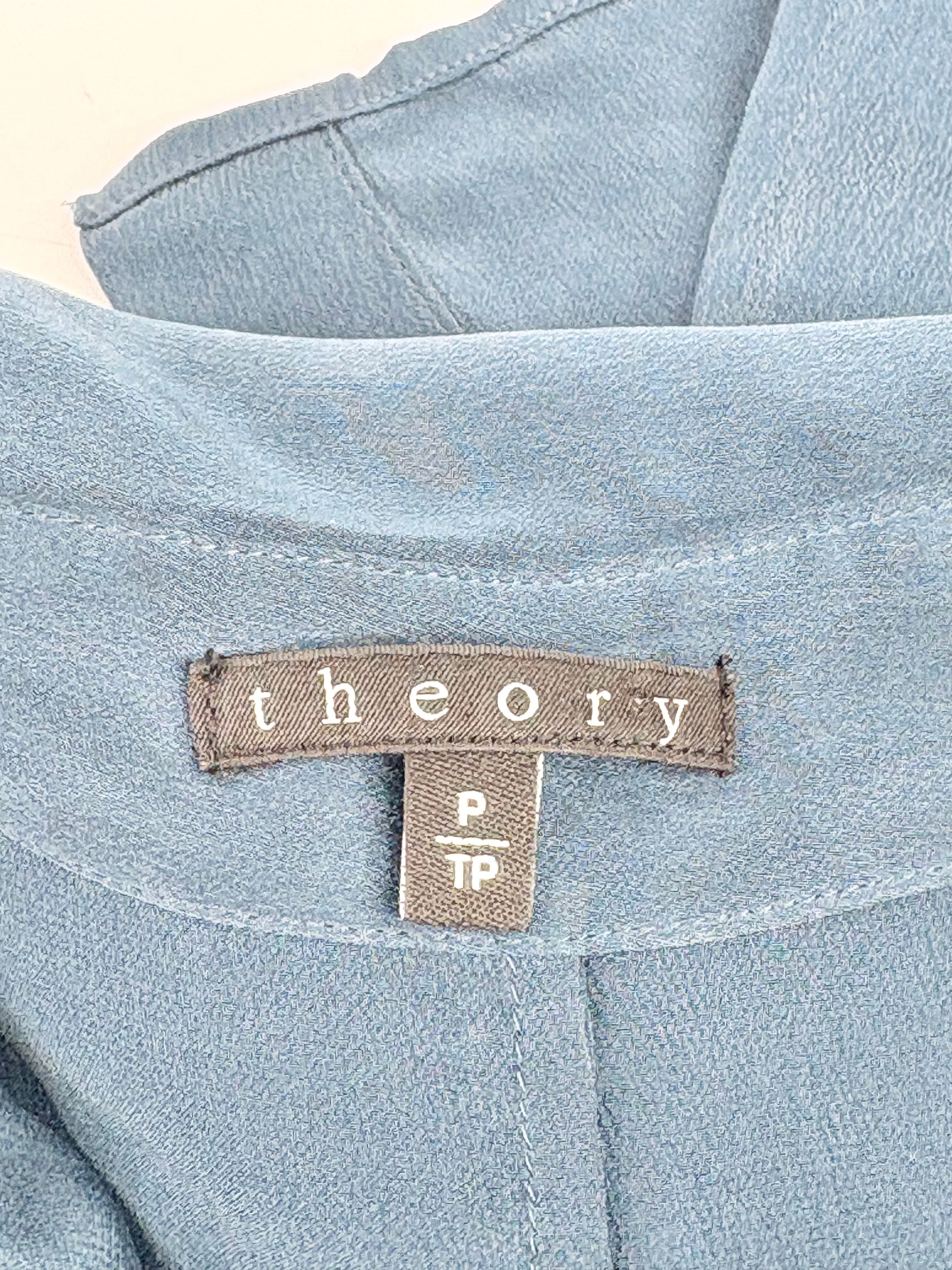 Theory Deep Teal Sleeveless Button Up Shirt - AU8