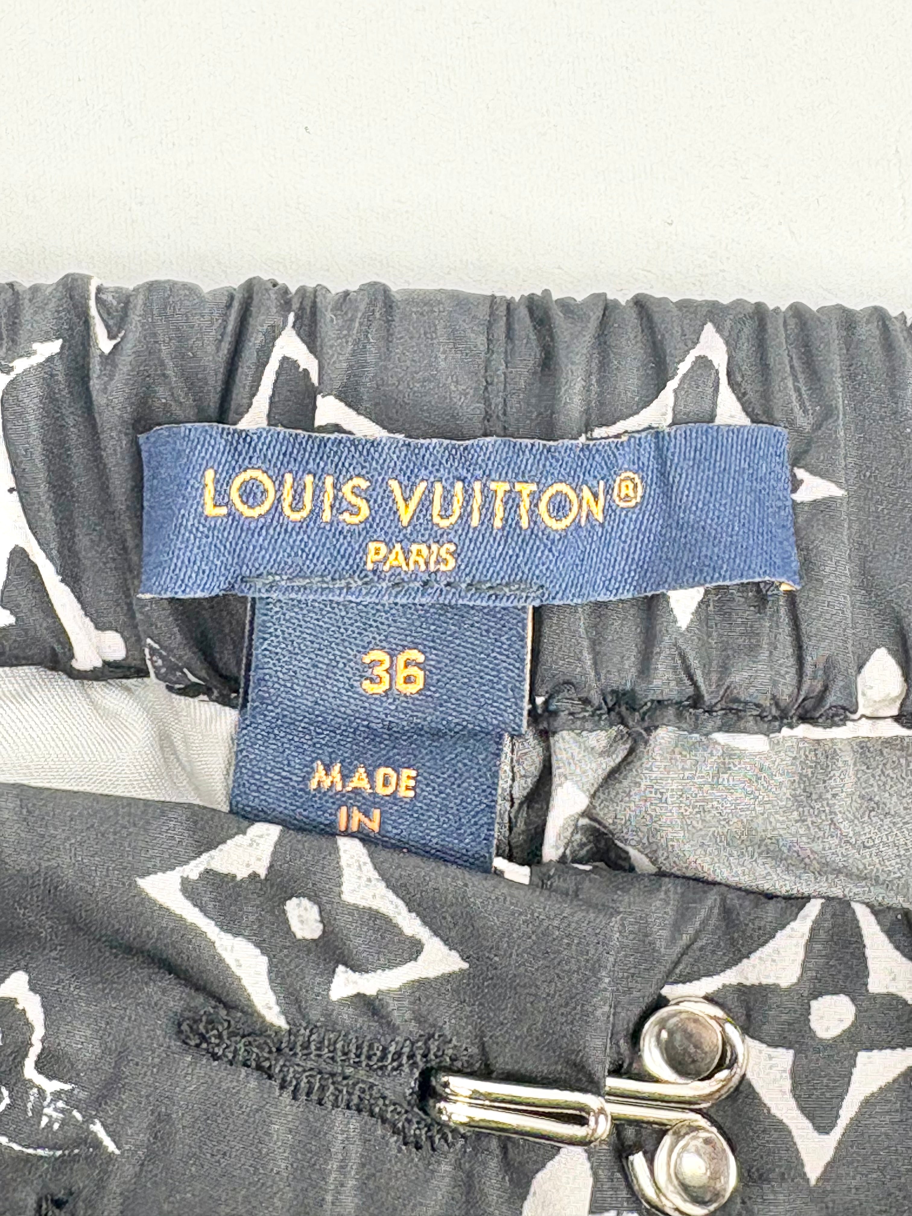Louis Vuitton Black Synthetic Monogrammed Joggers -  AU4/6