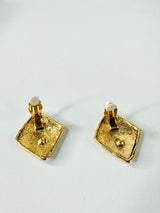 Vintage 80s Givenchy Diamond Shaped Clip On Earrings