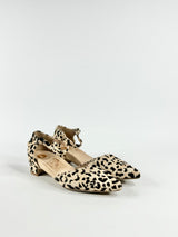 Bared Fur Animal Print Pointed Toe Heels - EU35