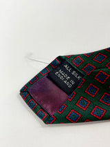 Vintage Liberty of London Pine Green Patterned Silk Tie