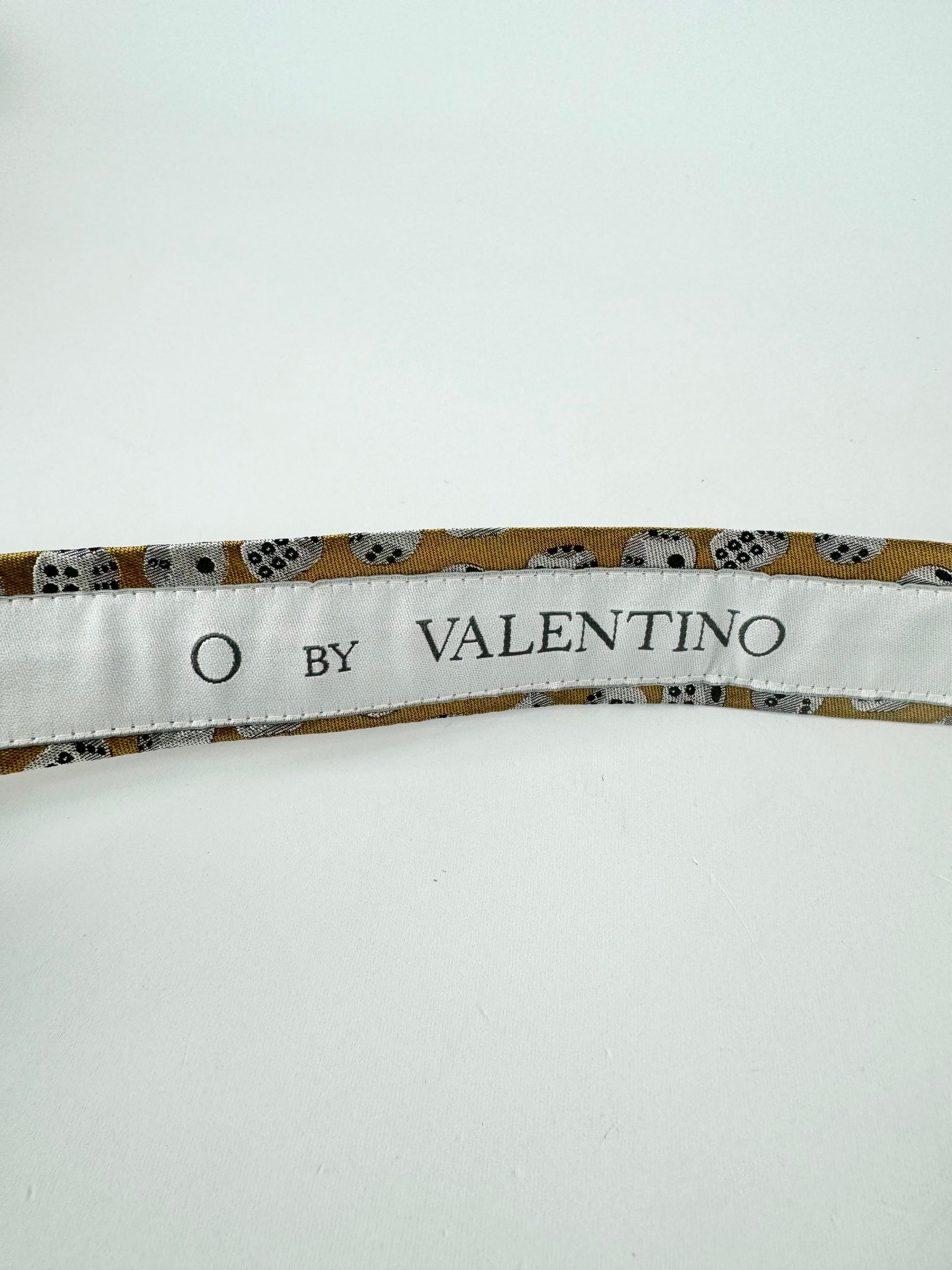 By Valentino Gold Silk Dice Patterned Tie