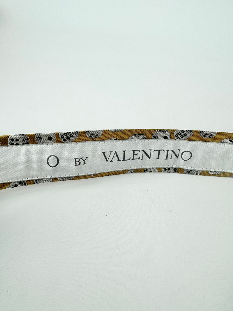 By Valentino Gold Silk Dice Patterned Tie