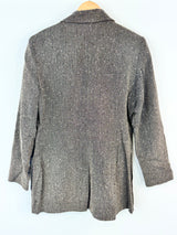 Patrick Gerard Cream & Brown Herringbone Wool Blend Blazer - AU10/12