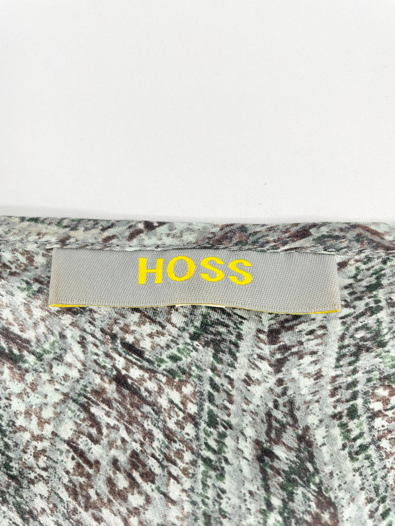 Hoss Silk Abstract Paisley Slip Dress - S