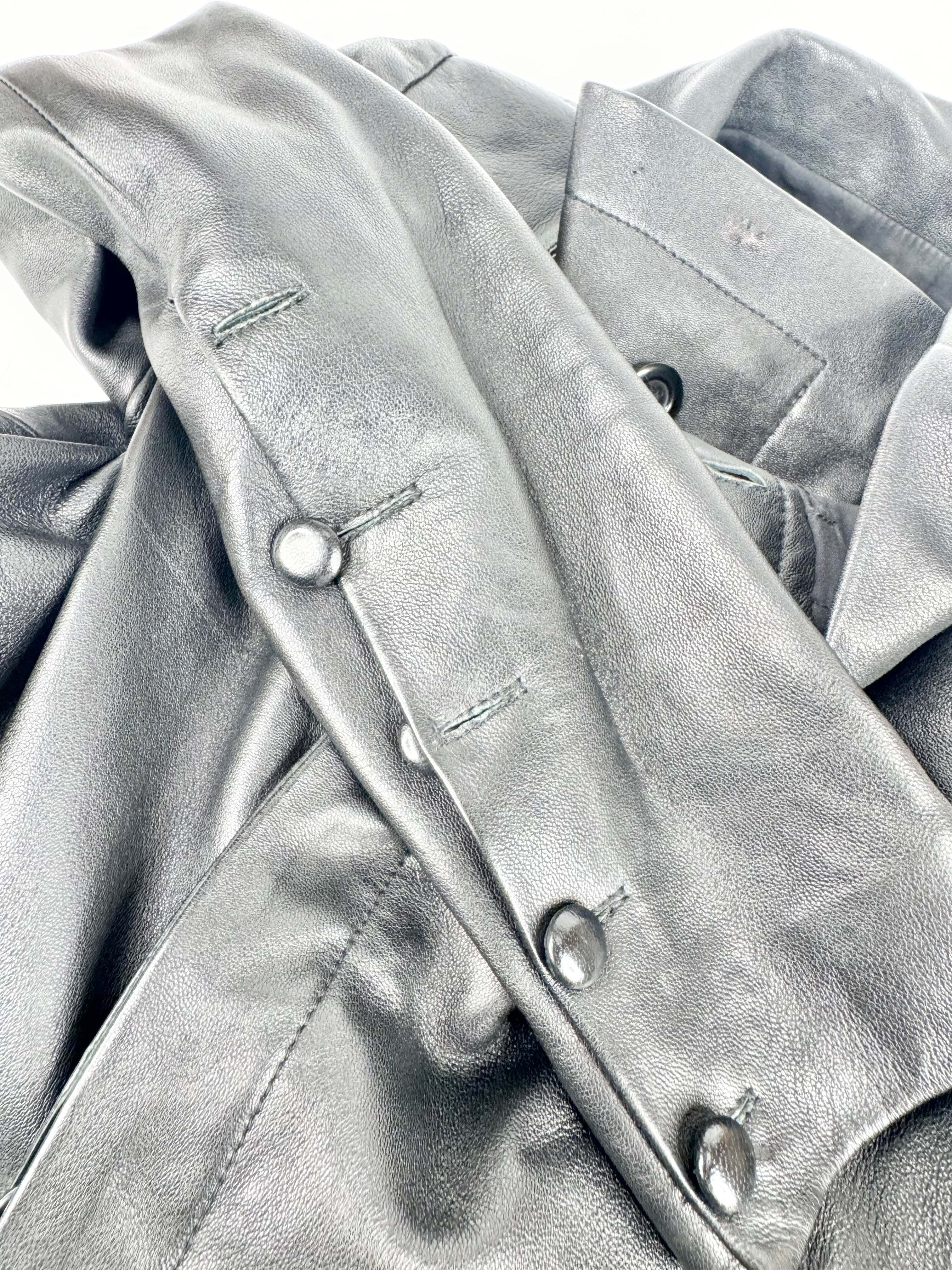 Ebony Eve Black Silk Trim Leather Jacket - AU8