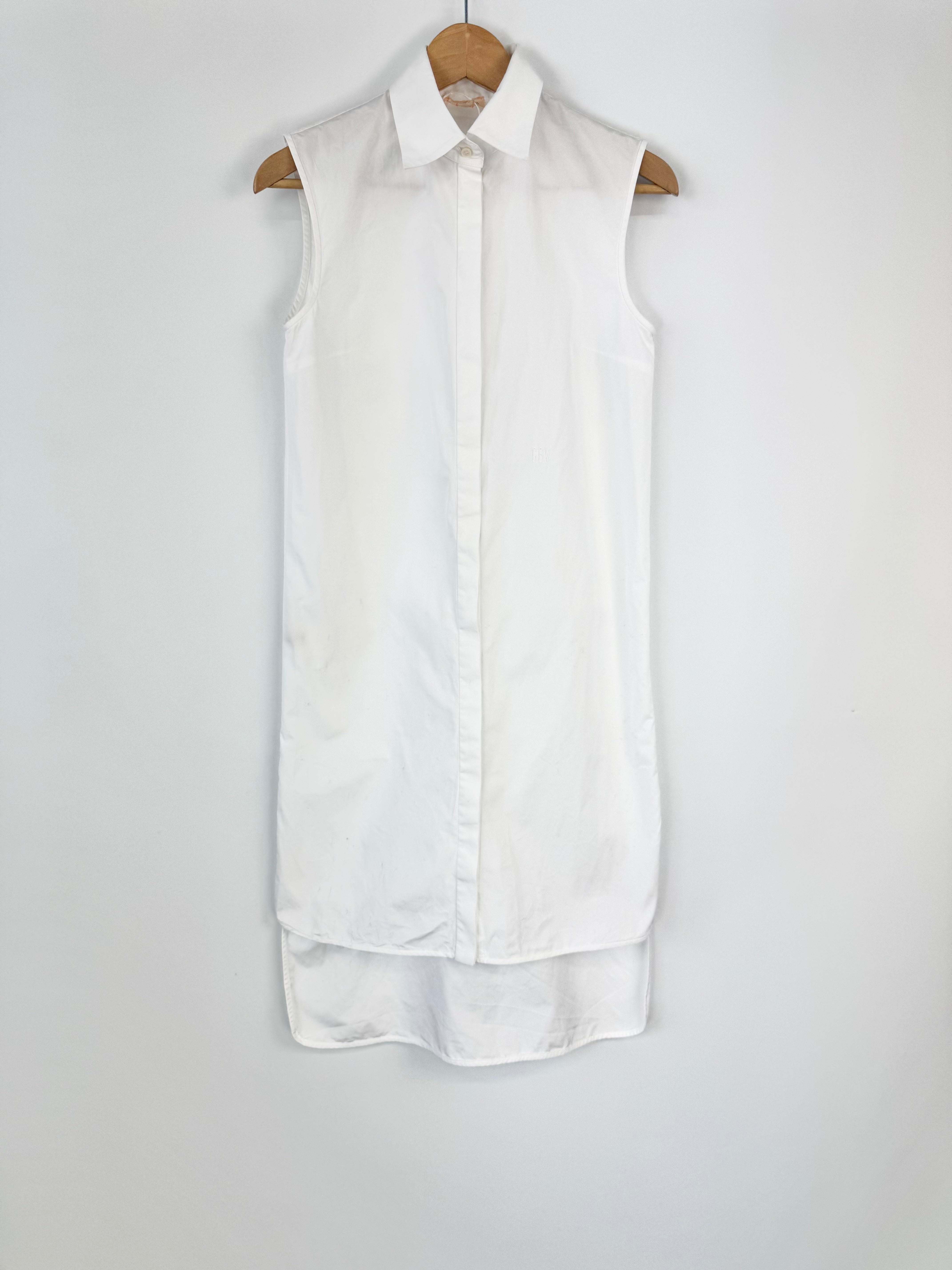 Giambattista Vali White Cotton Sleeveless Shirt Dress - AU6