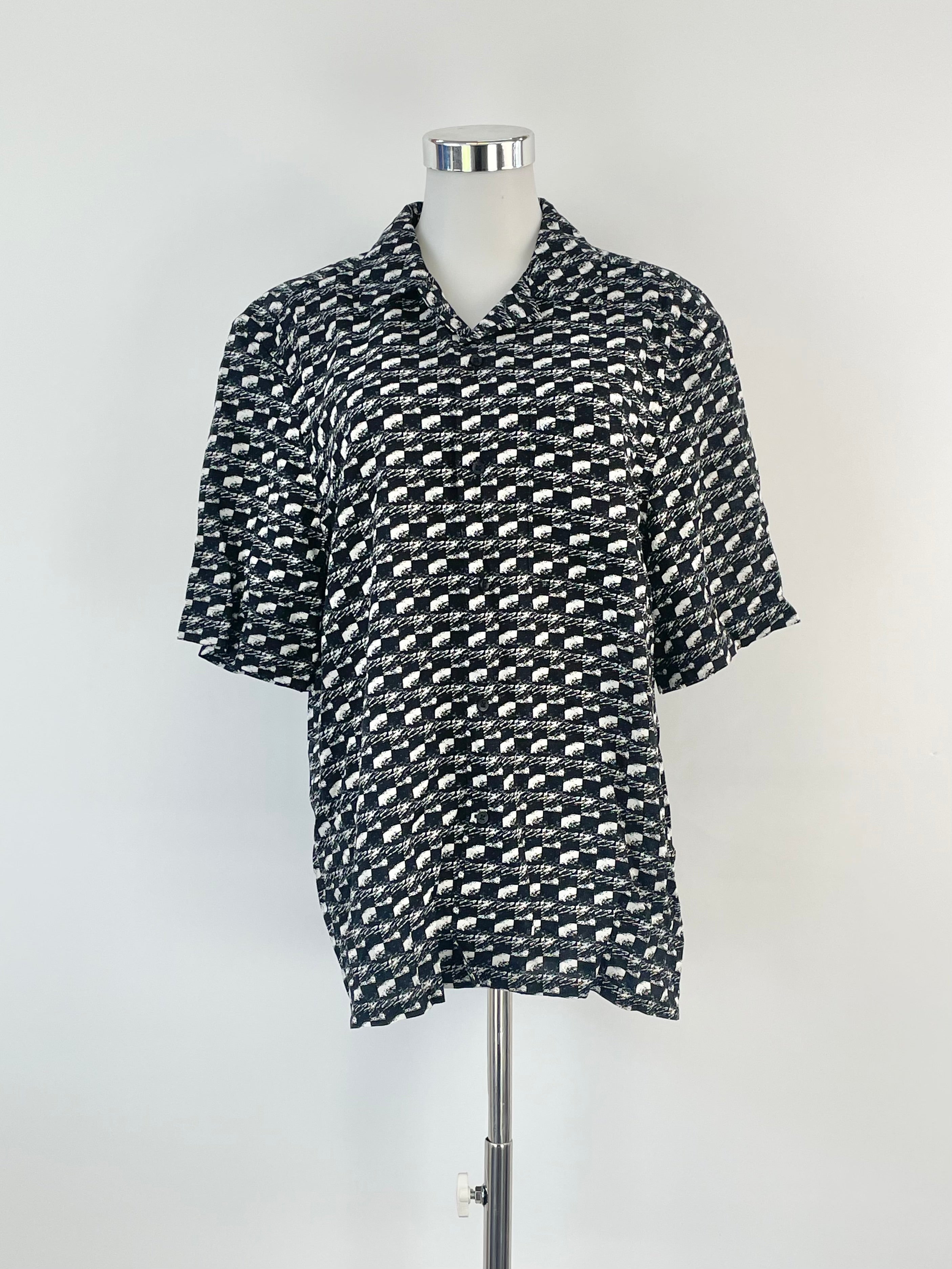 Calvin Klein Black & White 'Bowling' Short Sleeve Shirt - S