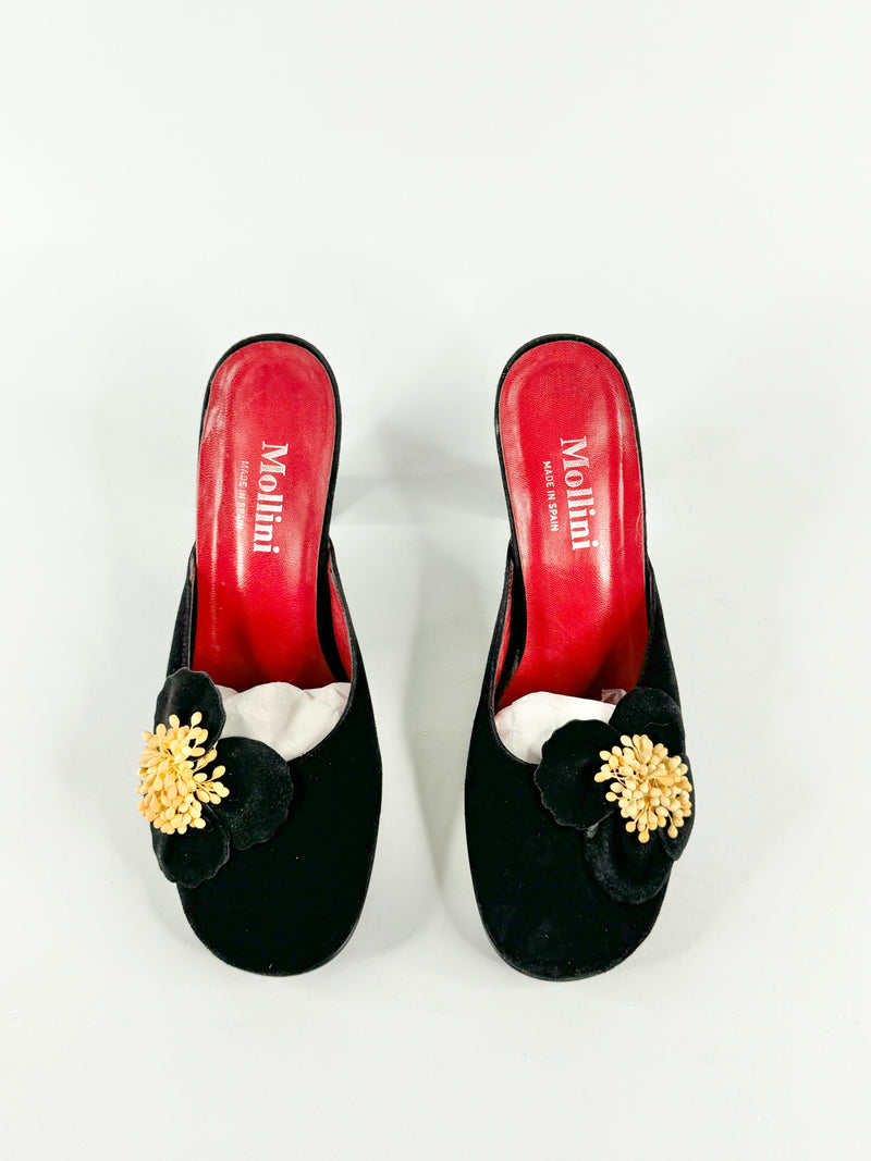 Mollini Black Suede Mules - EU38