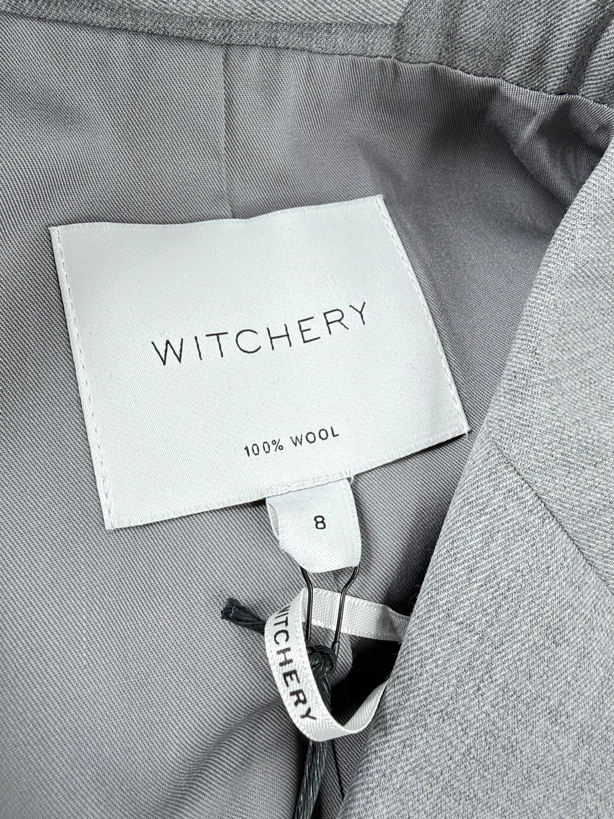 Witchery Pale Grey Boxy Fit Wool Blazer NWT - AU8