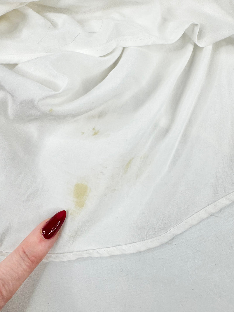White Suede 'Silk X Blouse' NWT - AU12
