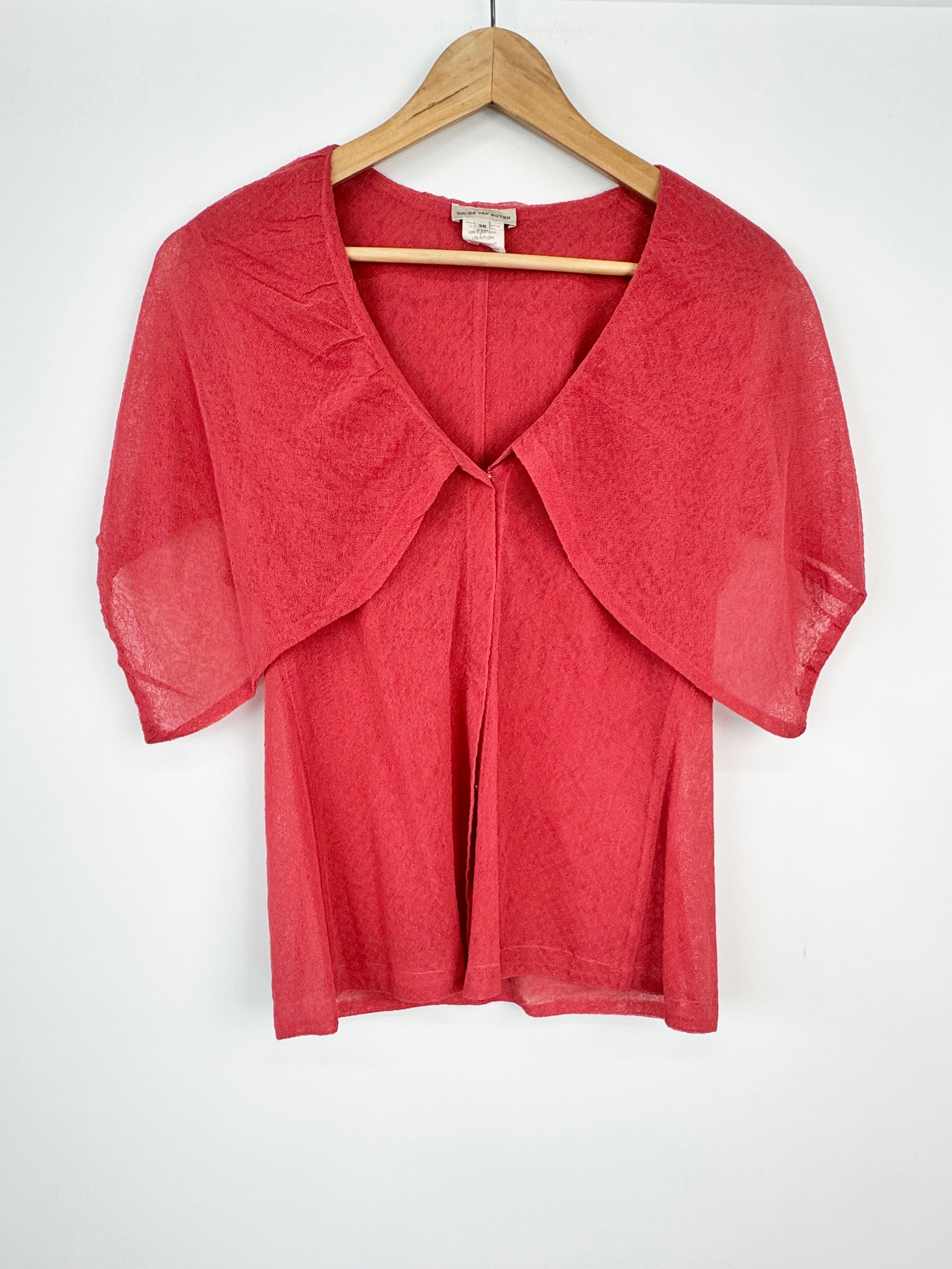 Dries Van Noten Deep Coral Sleeveless Blouse - AU8/10
