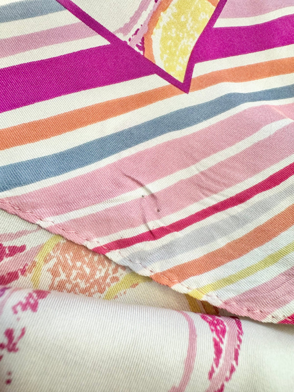 Coach Pink & Purple Coach Logo Silk Scarf