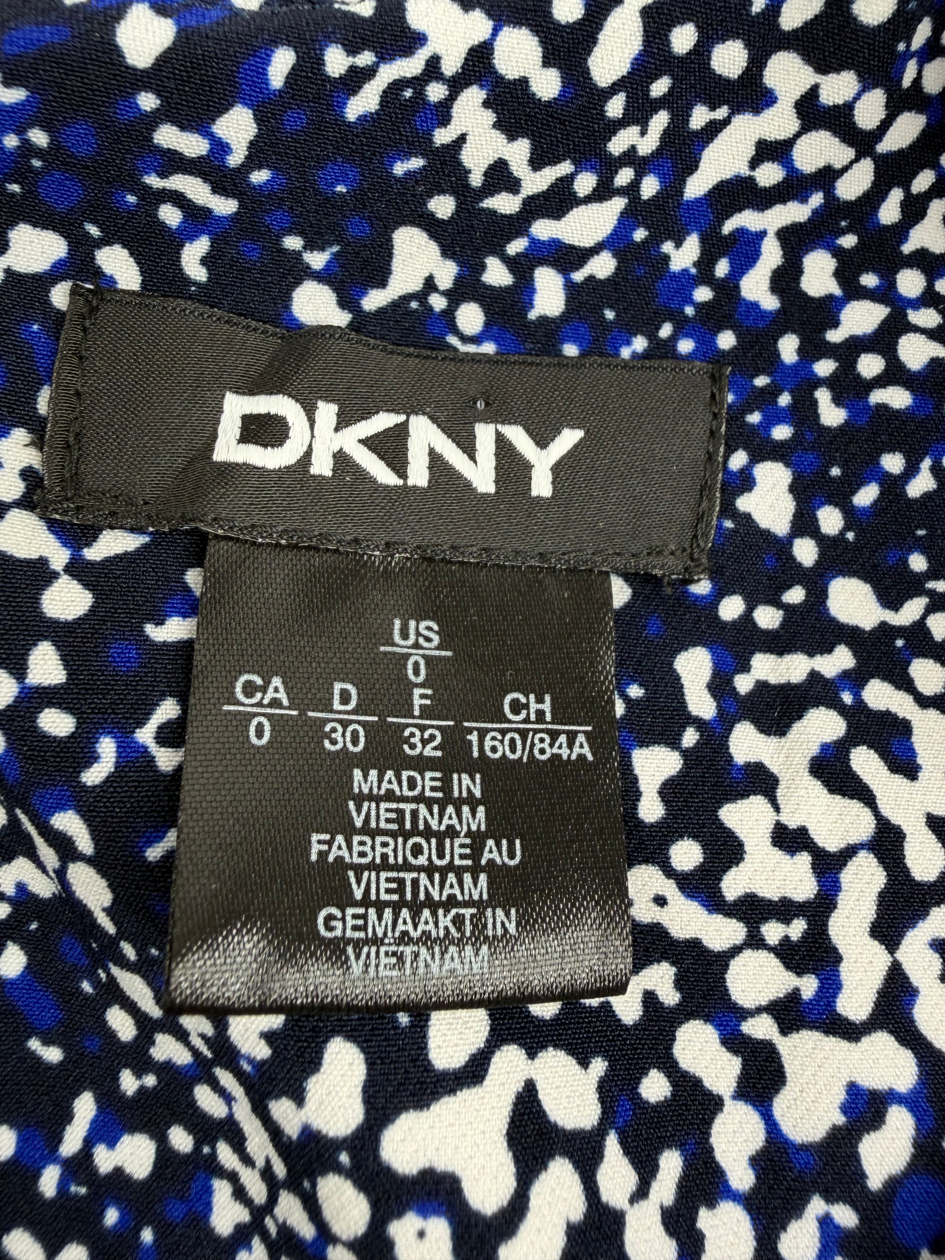 DKNY Deep Blue & White Speckle Patterned Sheath Dress - AU10