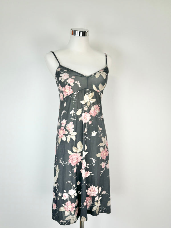 Zimmermann Pink Floral Grey Polyester Slip Dress - AU8