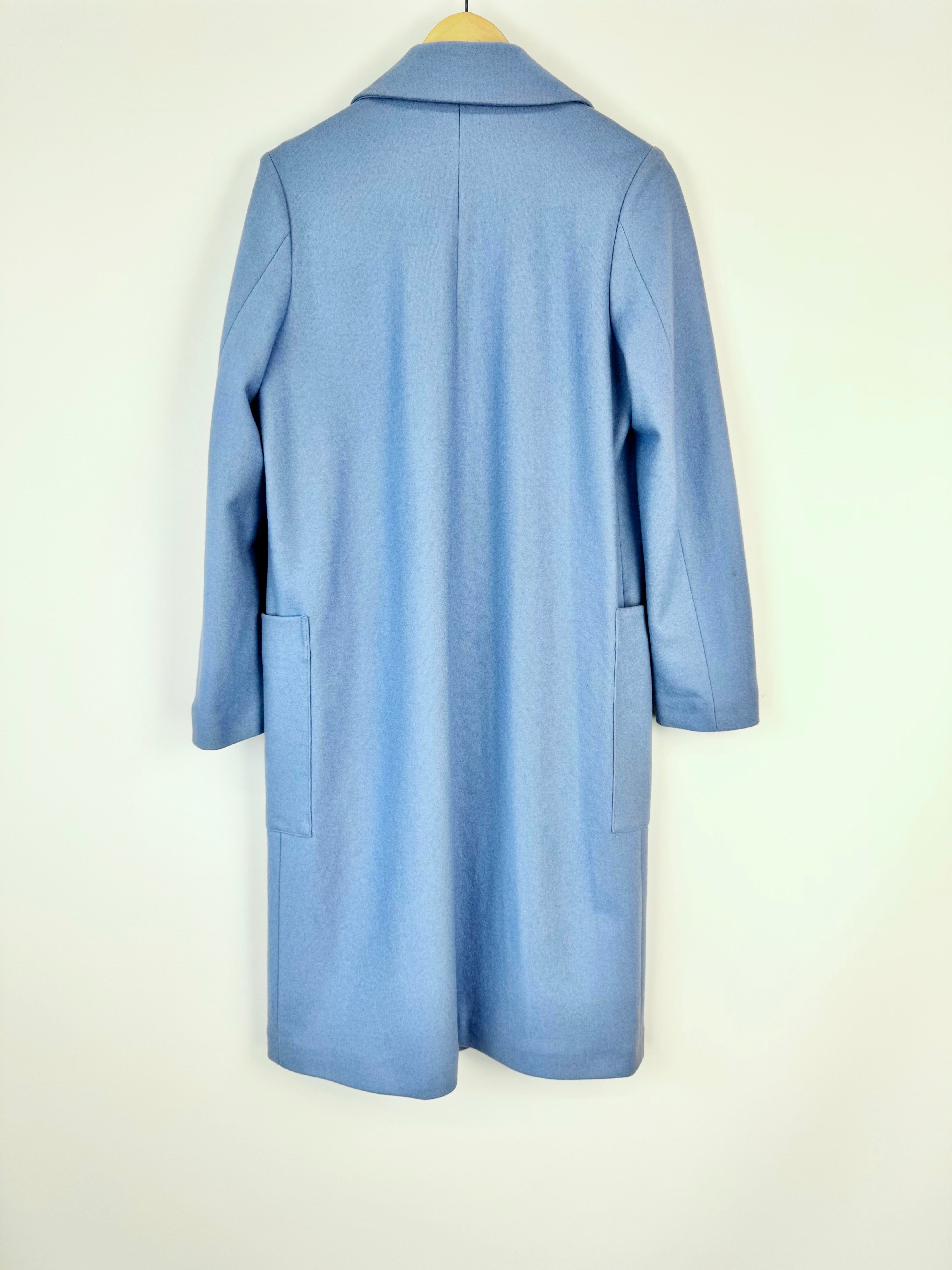 Jac + Jack Powder Blue Wool Longline Coat - AU10