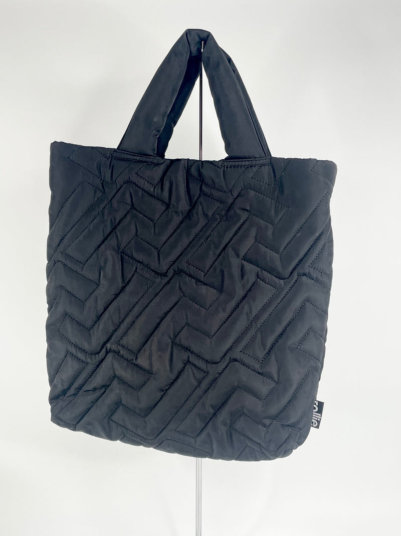 Rollie Black Nylon Puffer Tote Bag