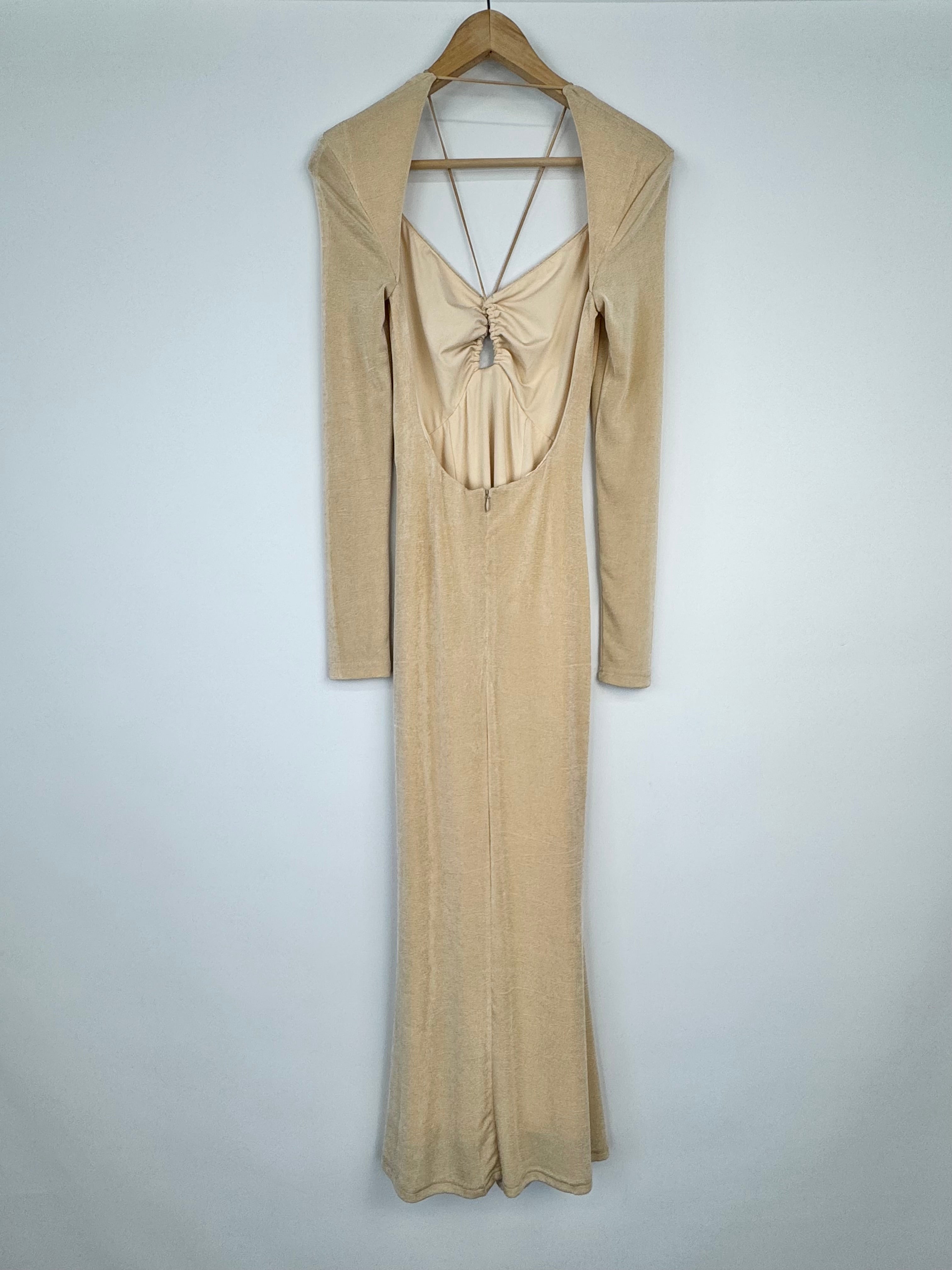 Misha 'Engracia' Champgne Slinky Cut Out Dress NWT - AU8