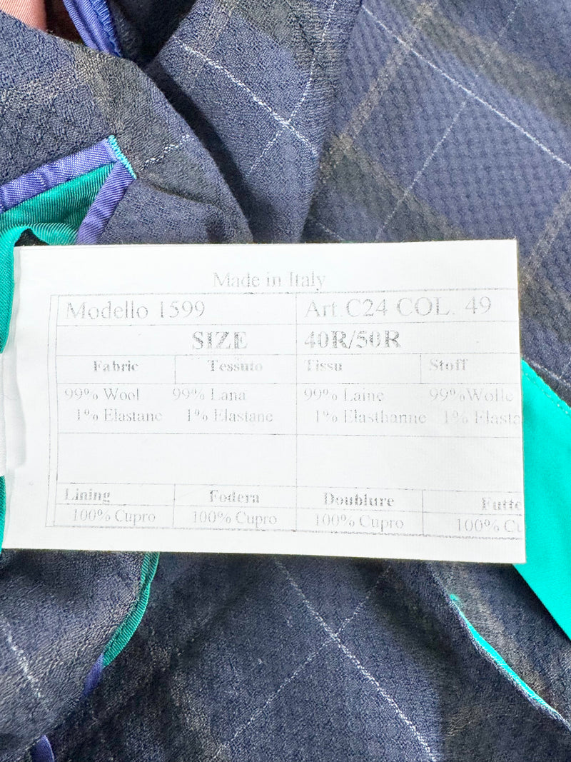 Paul Smith Soho Fit Blue Plaid Wool Suit - 40/50R