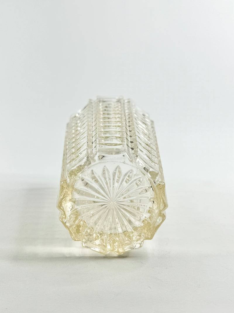 Mid Century Cut Glass Vase