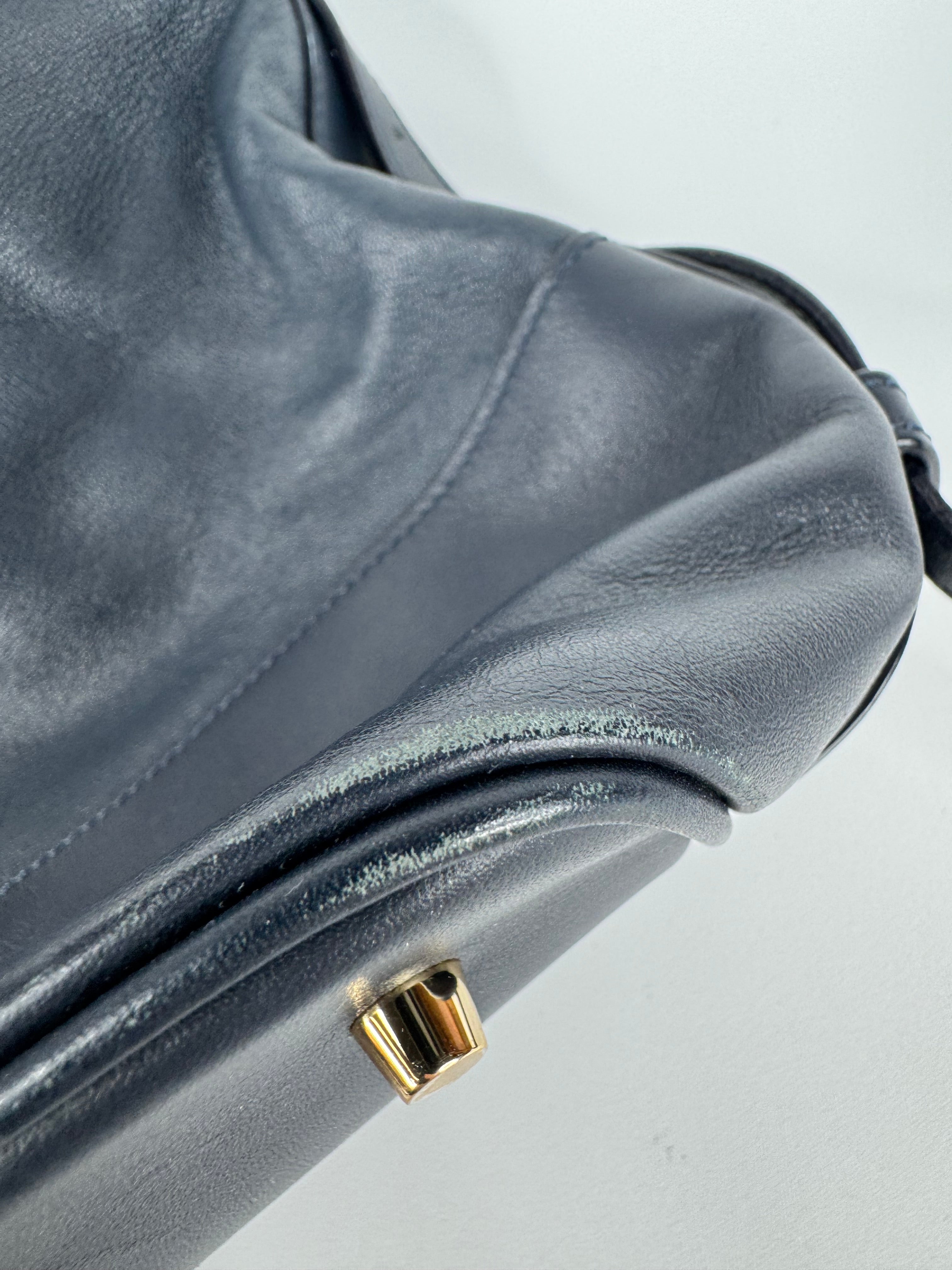 Aspinal of London Navy Blue Drawstring Handbag