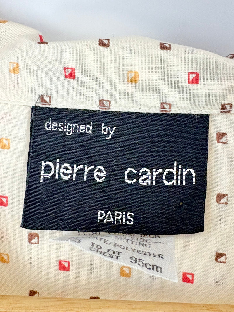 Vintage Pierre Cardin Cream Micro-Pattern Pyjama Set