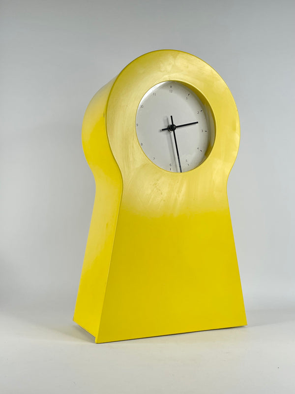 Vintage IKEA PS 1995 Yellow Keyhole Cabinet Clock