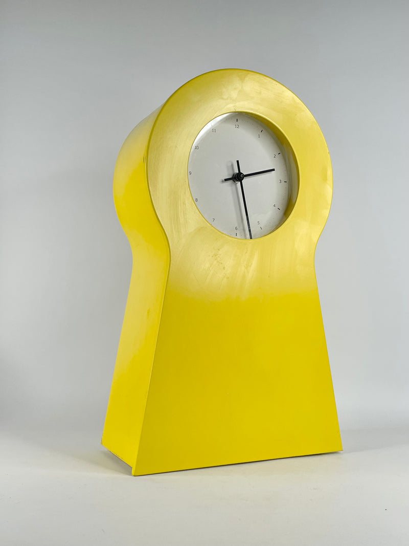 Vintage IKEA PS 1995 Yellow Keyhole Cabinet Clock