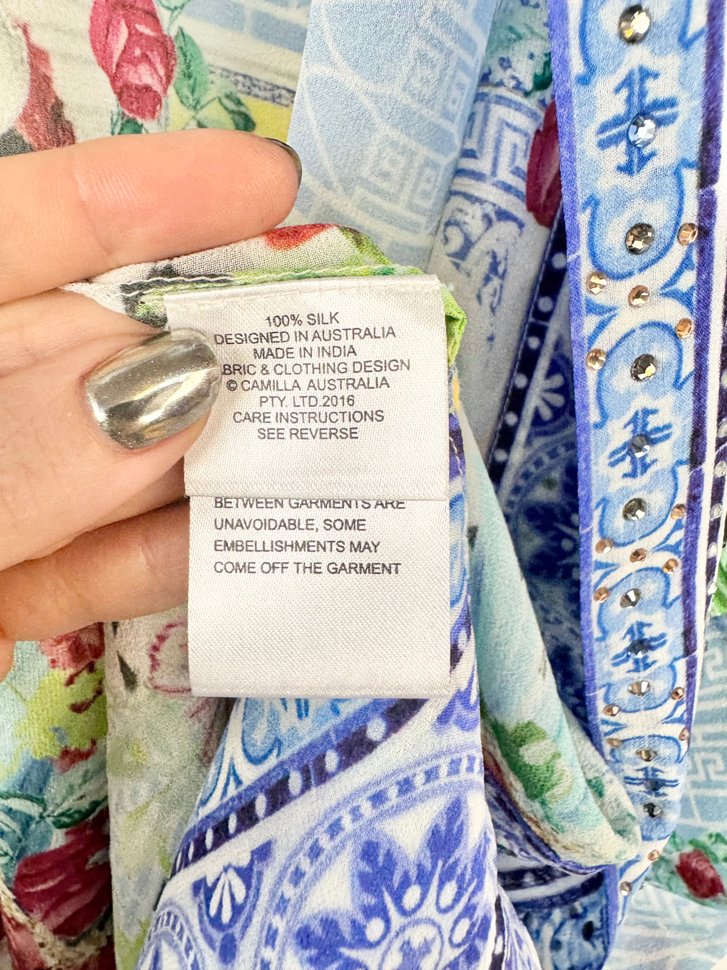 Camilla 'Masking Madness' Silk Open Front Cardi Cape - OSFA