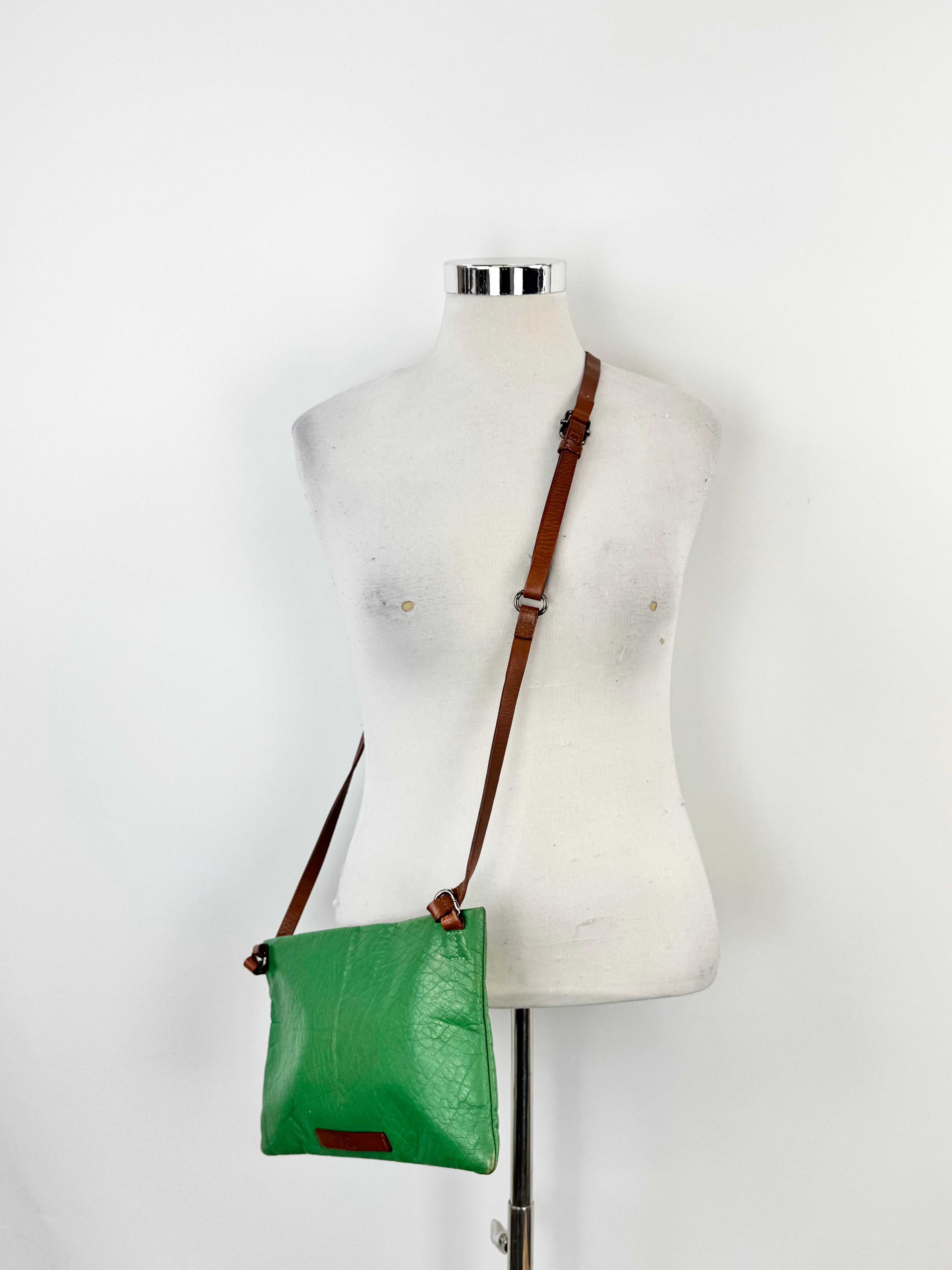 Elk Pine Green Leather Cross Body Bag