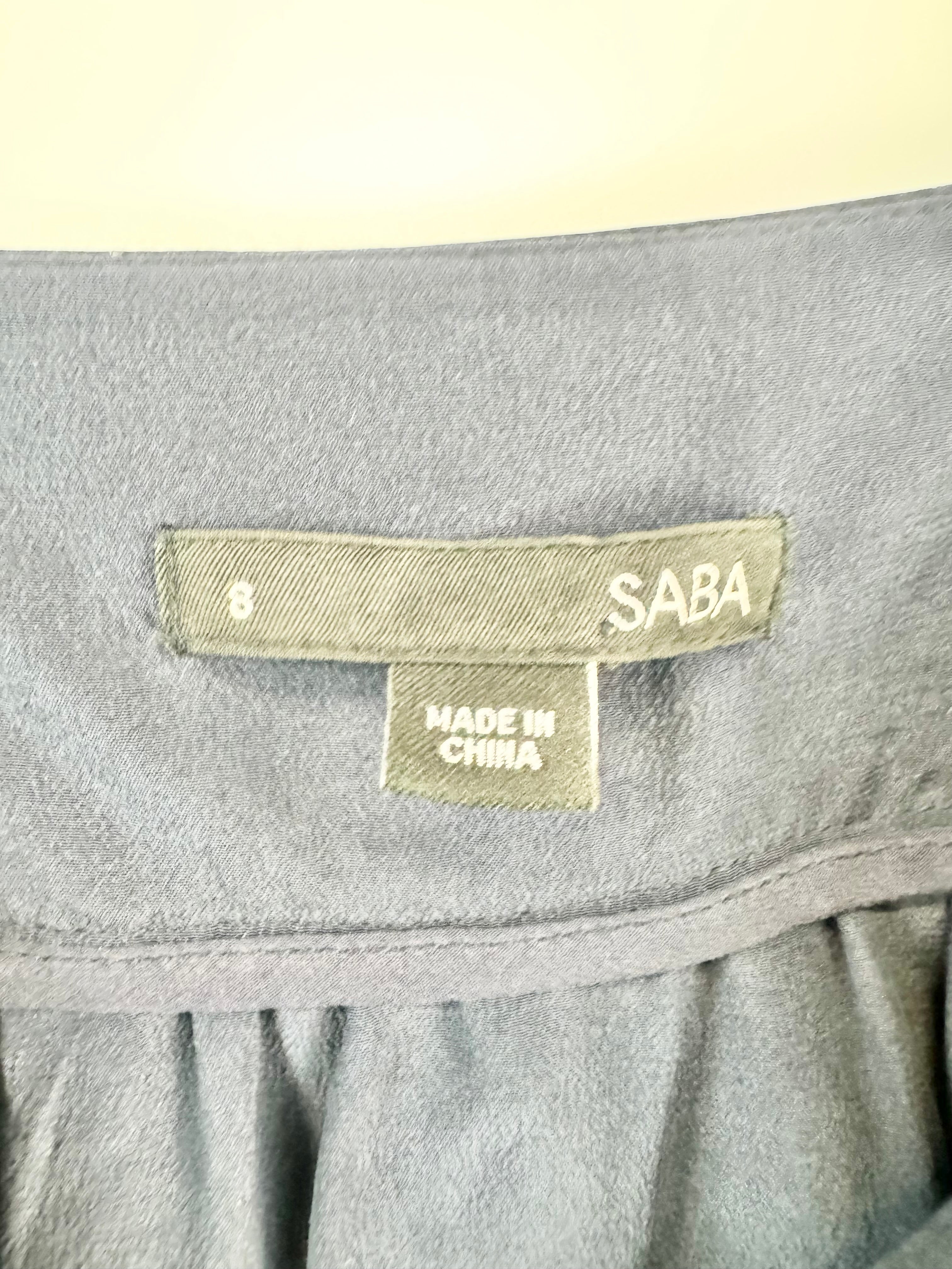 Saba Navy Blue Silk Mini Dress - AU6