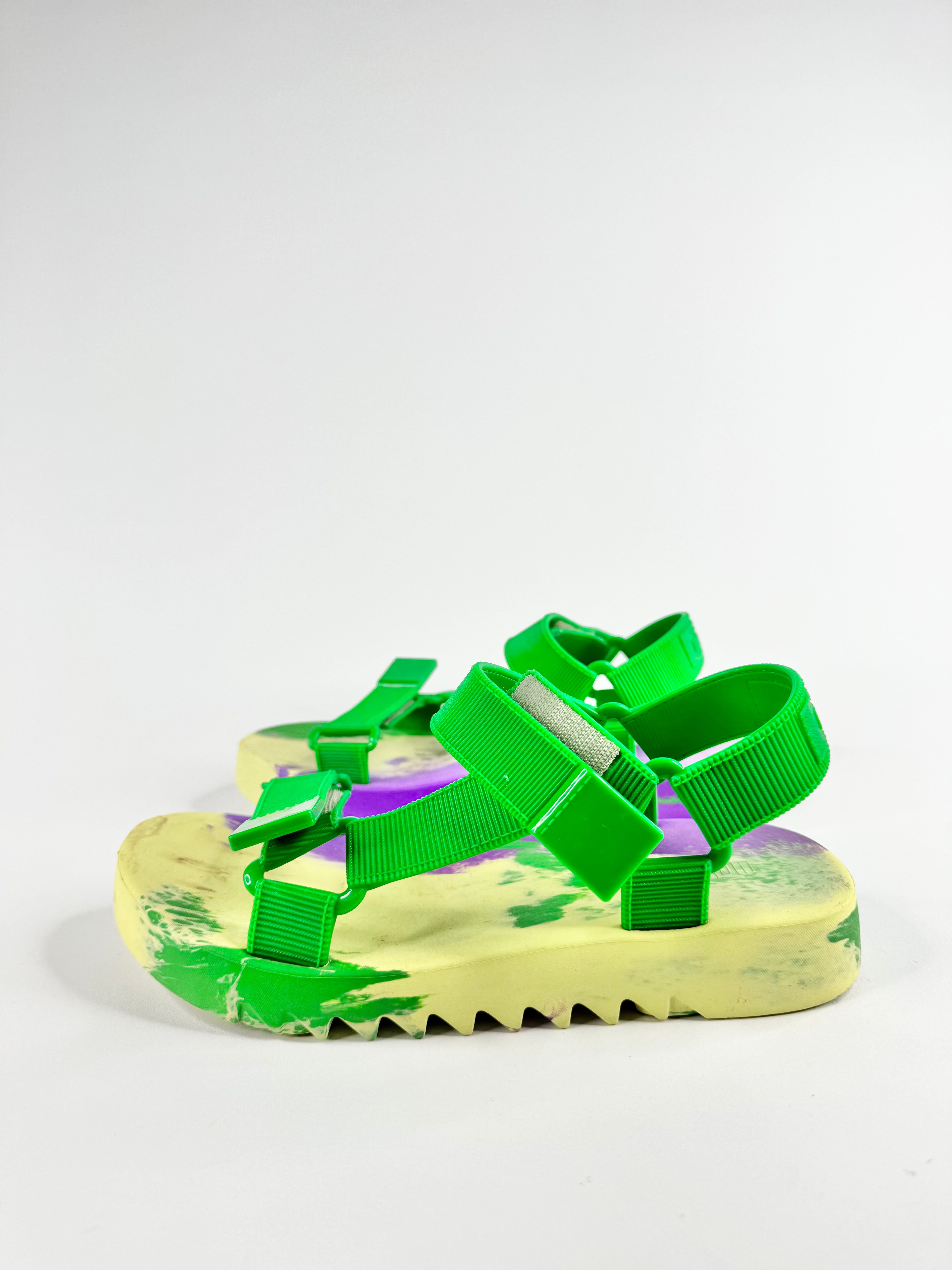 Melissa Flowing Papete Green Purple & Yellow Platform Sandals - EU36
