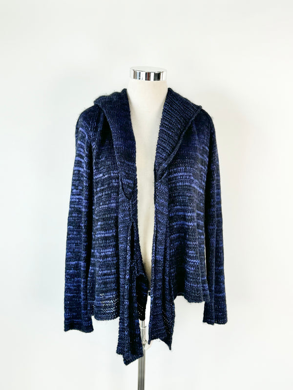 Giorgio Armani Blue & Black Knitted Cardigan - AU14