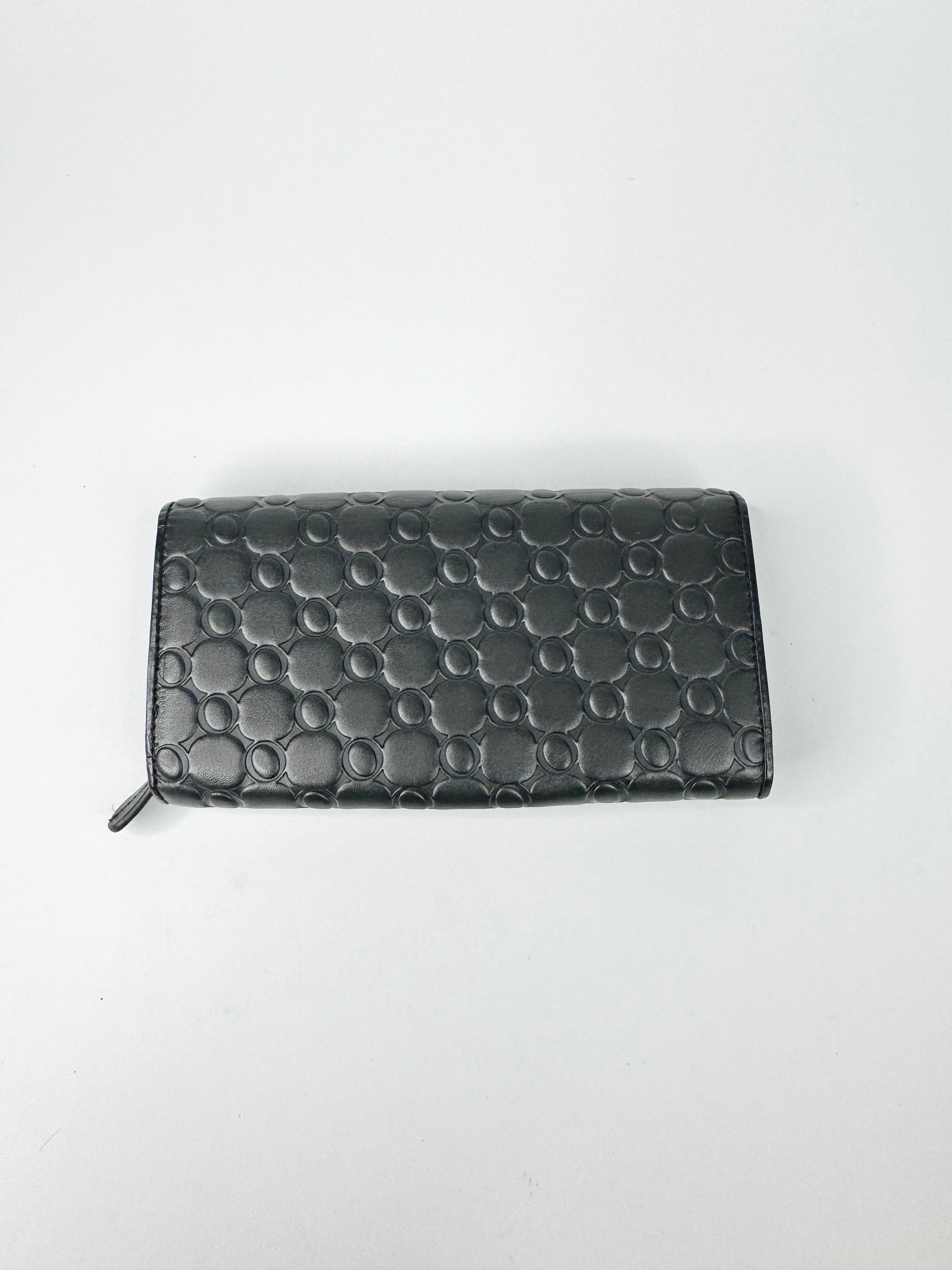 Oroton Black 'Roche' Monogramed Purse