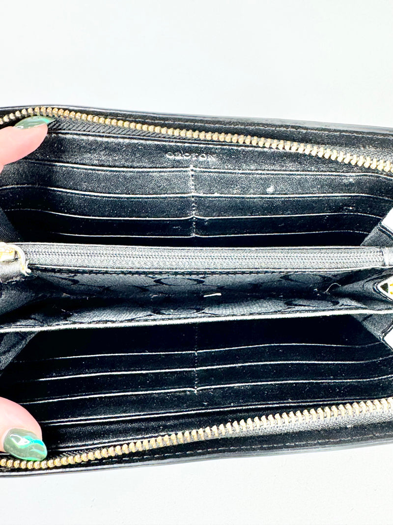Oroton Smooth Black Zippered Purse