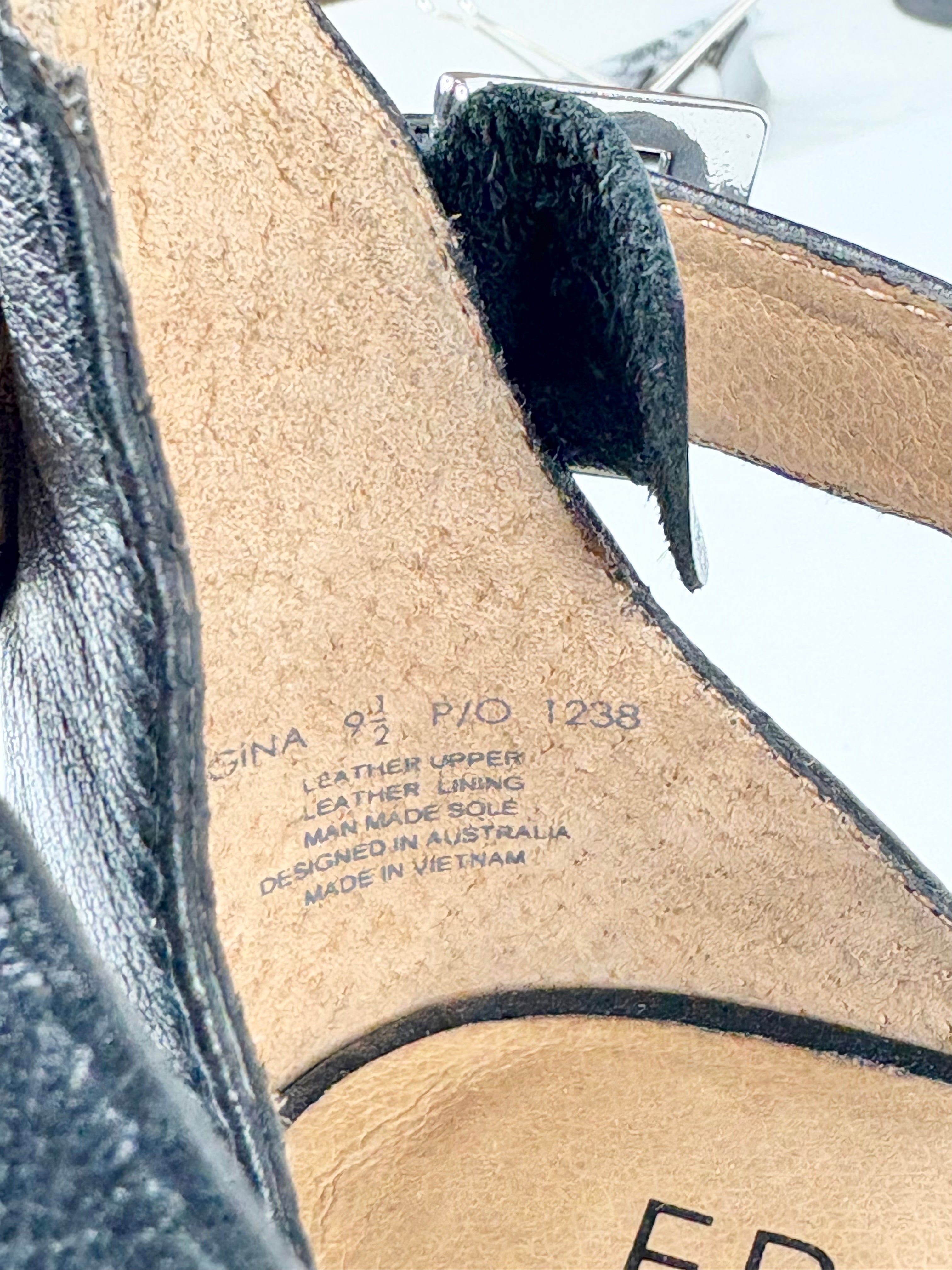 Frankie4 Black Leather Sandals - EU41