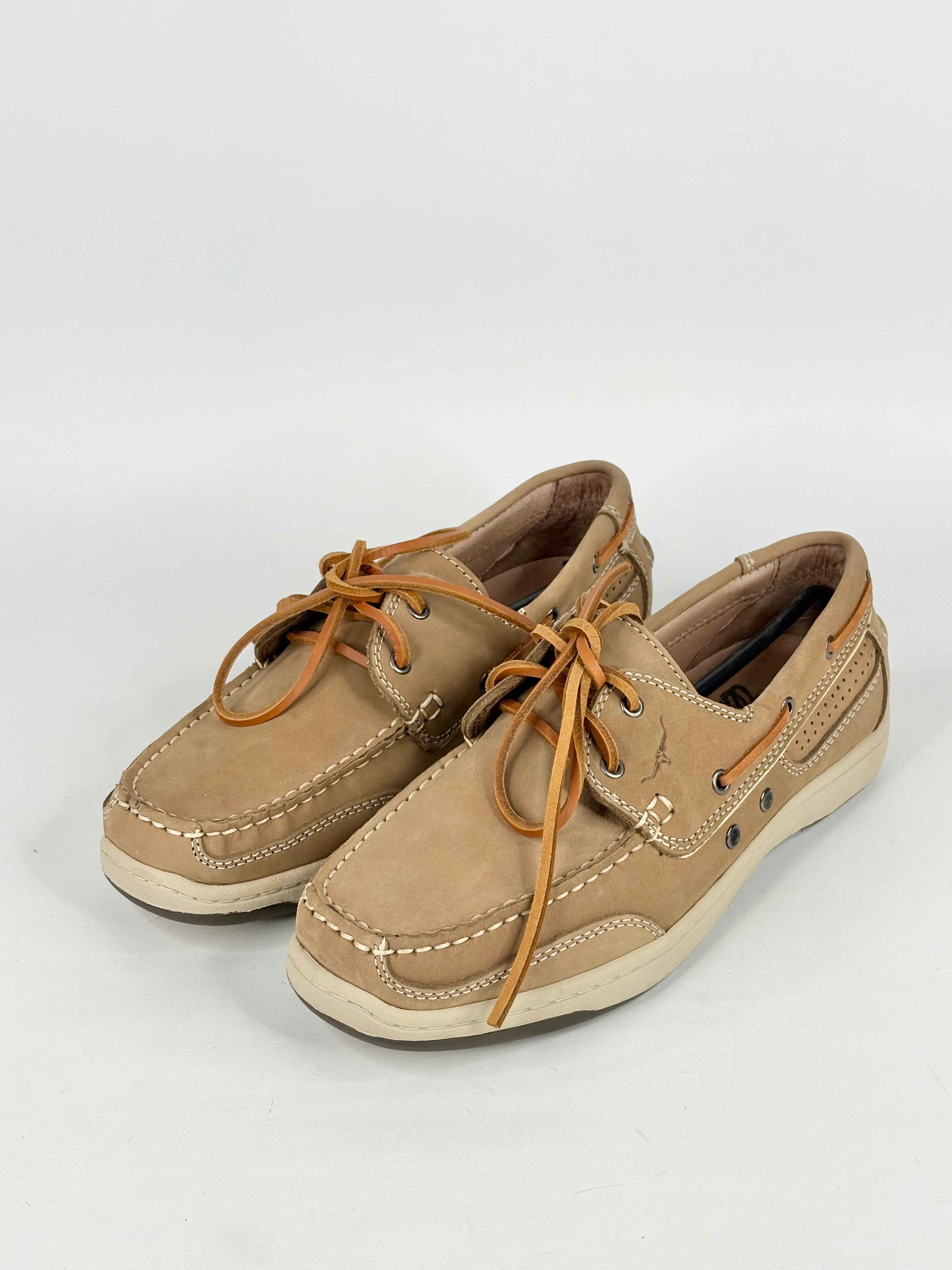 R.M. Williams Taupe Suede Boat-Style Moccasins - EU43