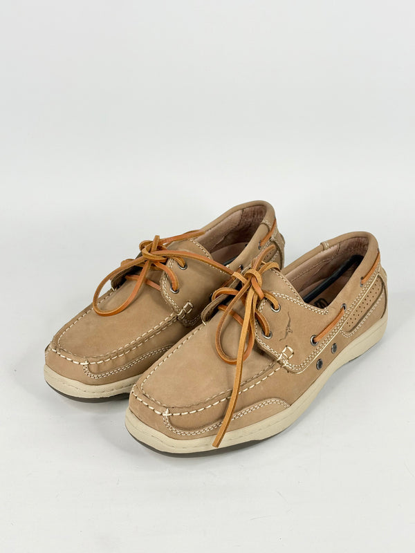 R.M. Williams Taupe Suede Boat-Style Moccasins - EU43