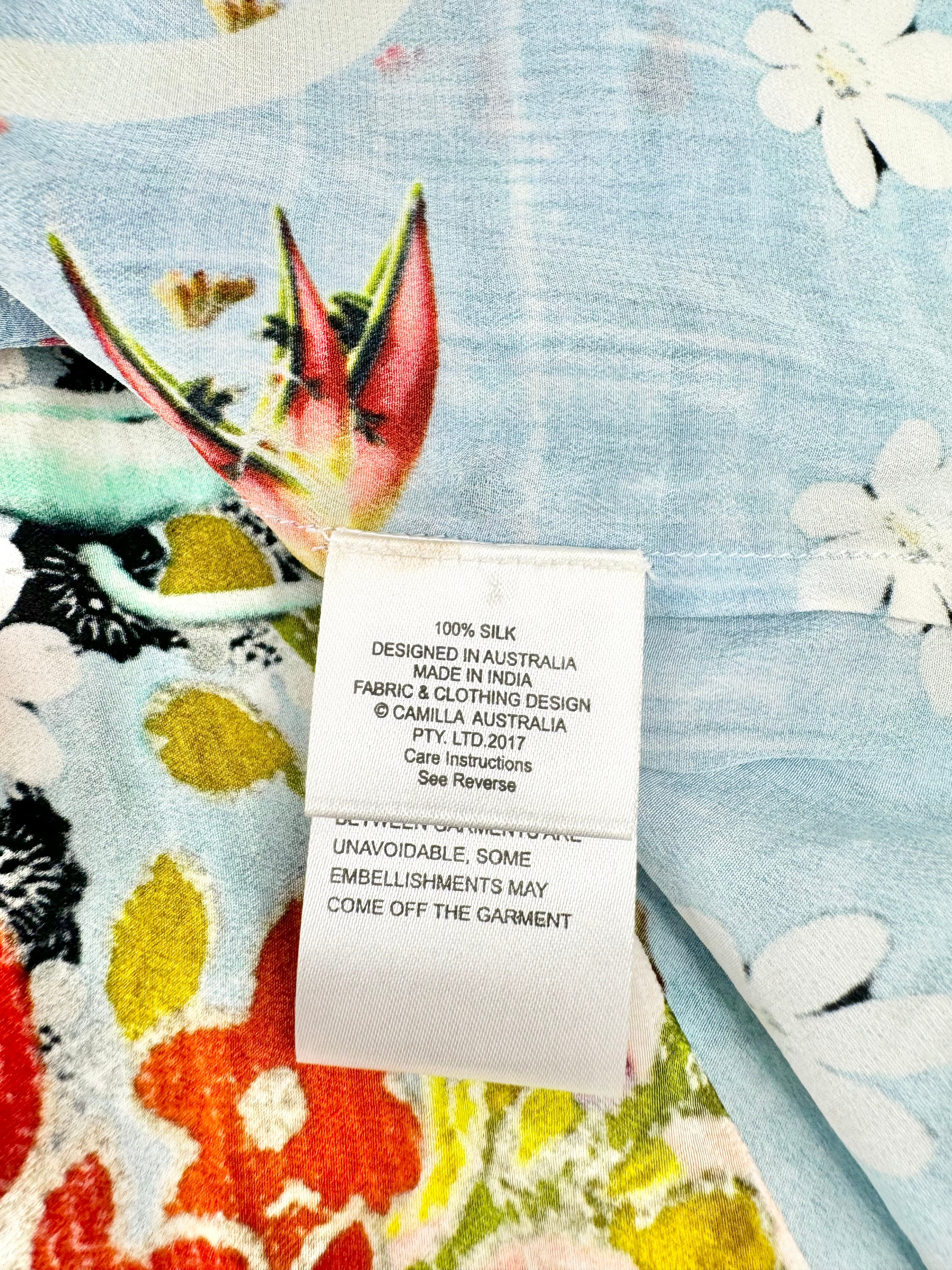 Camilla Blue Silk Dress - AU12