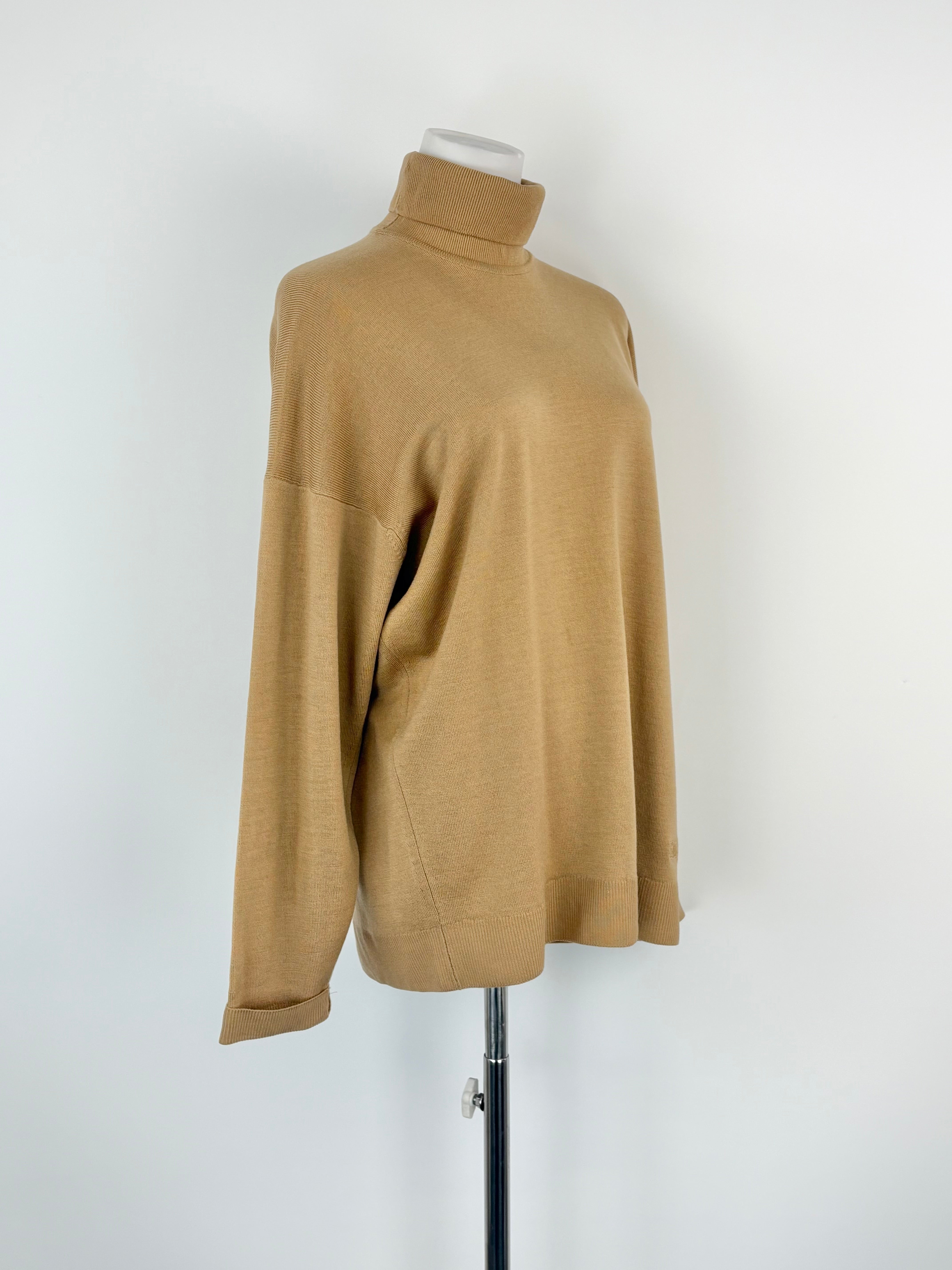Burberrys of London Tan Merino Wool Turtle-Neck Sweater - AU8/10