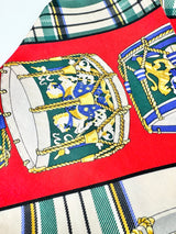 Pringle Cream, Crimson & Tartan Silk Scarf