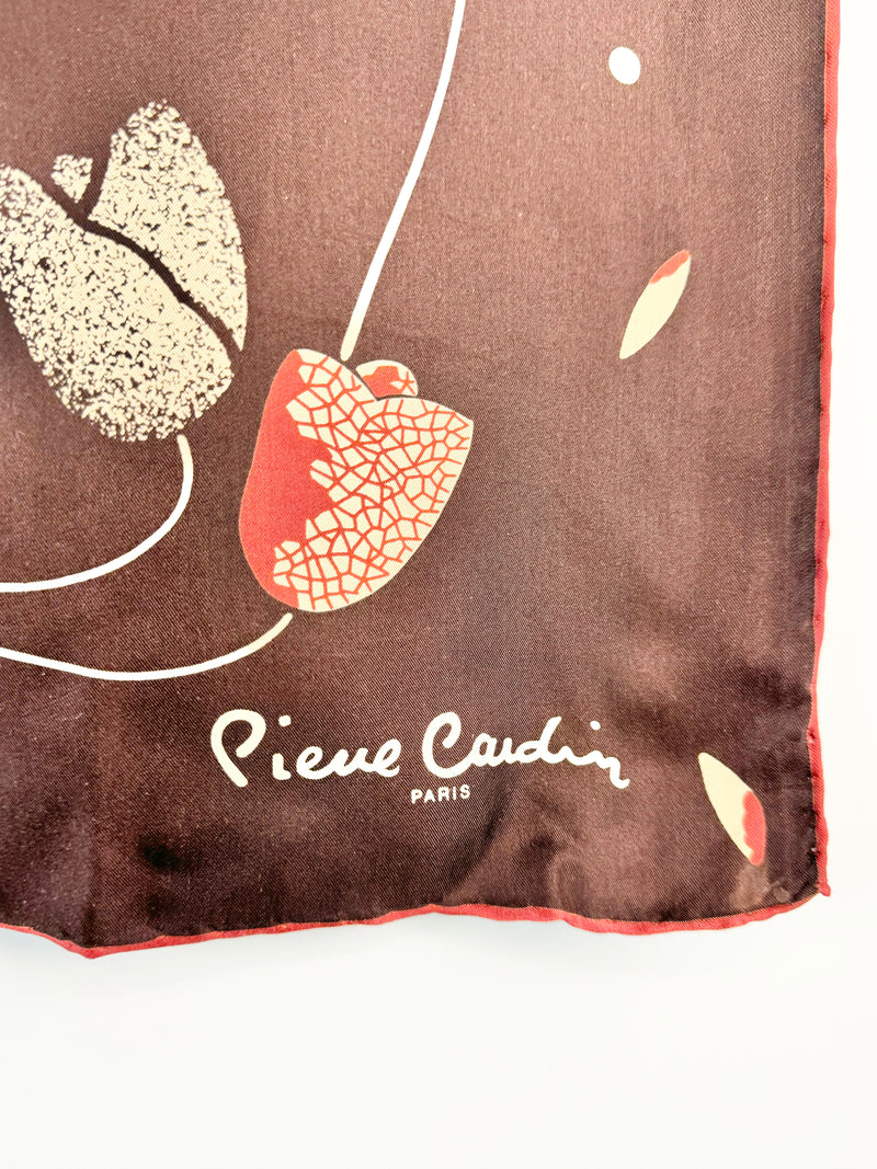 Vintage Pierre Cardin Dark Chocolate Silk Scarf