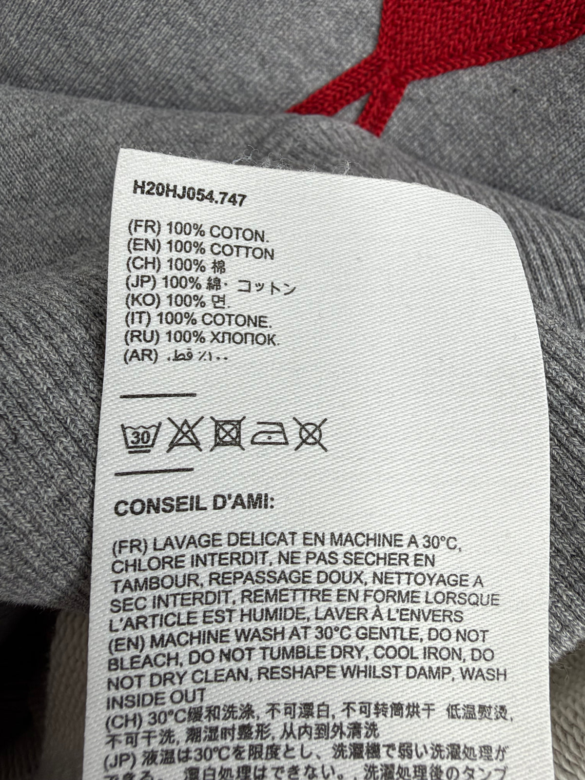 Ami Alexandre Mattiussi Grey Ami de Cœur Embroidered Hoodie - L