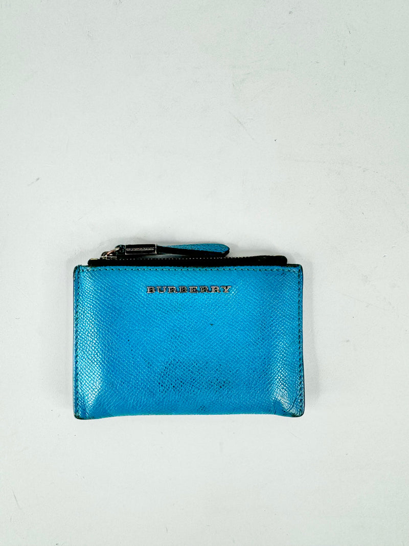 Burberry Teal Zippered Pouch